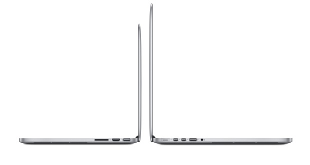 13 & 15 inch. Incredibly thin. Photo by Apple